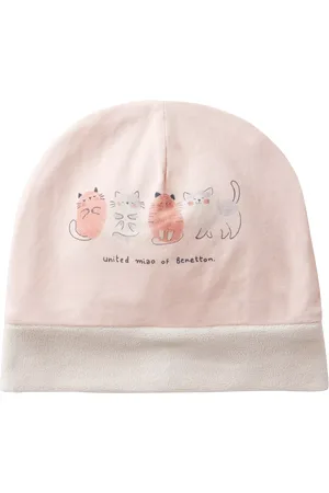 Benetton Baby Cat Motif Chenille Lined Hat