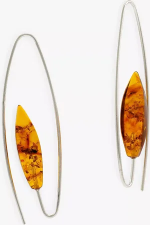 Be-Jewelled Amber Oval Hook Drop Earrings