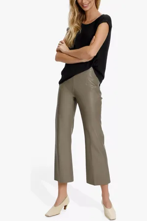 Soaked in Luxury Kaylee Faux Leather Kick Flare Trousers
