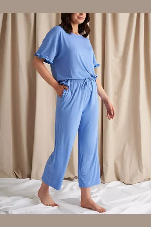 PRETTY YOU Bamboo Frill Long Pyjama Set