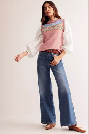 Boden High Rise Wide Leg Jeans