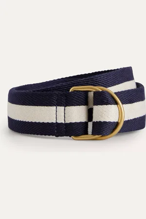 Boden Stripe Webbing D-Ring Belt