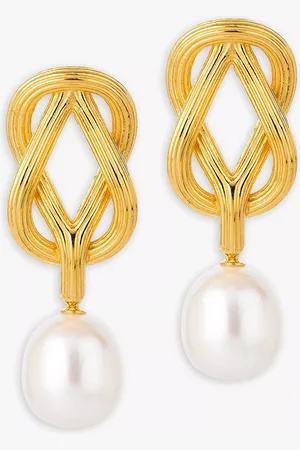 Claudia Bradby Freshwater Pearl Connection Knots Drop Earrings
