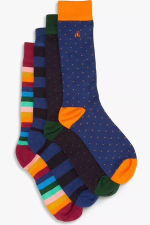 Swole Panda Spots & Stripes Comfort Cuff Bamboo Socks, Pack of 4