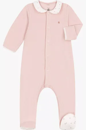 Petit Bateau Baby Star Print Collar Sleepsuit