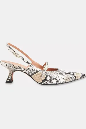 Whistles Nila Snake Effect Slingback Court Shoes, Multi
