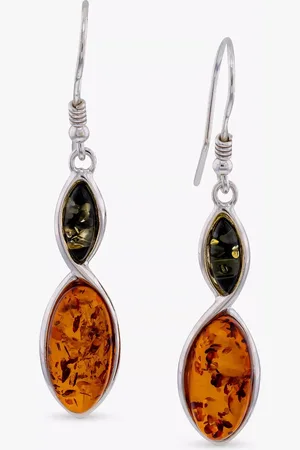 Be-Jewelled Marquise Cut Amber Drop Earrings