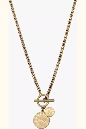AllSaints Hammered Disc Pendant Long Chain Necklace