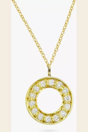 London Road Meridian 9ct Gold Diamond Set Circle Pendant