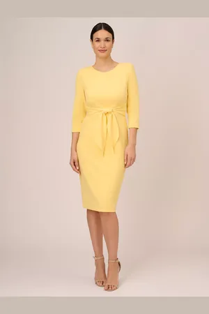 Adrianna Papell Knit Crepe Tie Waist Sheath Dress
