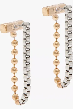 AllSaints Box Link and Ball Bead Drop Earrings