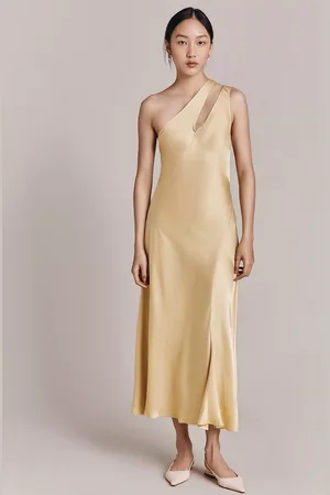 Ghost Rose Cut-Out Detail Satin Midi Dress