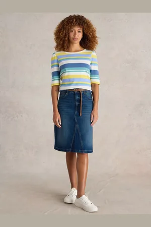 White Stuff Scarlett Organic Cotton Blend Denim Skirt