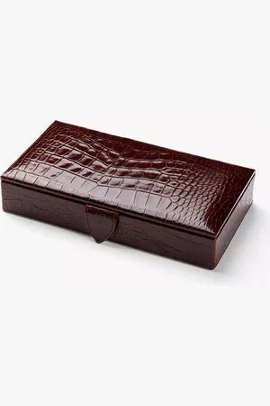 ASPINAL OF LONDON Croc Leather Cufflinks Box