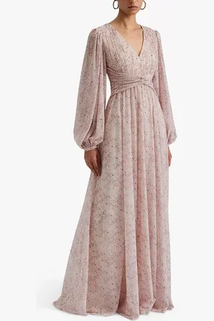 By Malina Lamia Floral Ruched Waist Maxi Dress