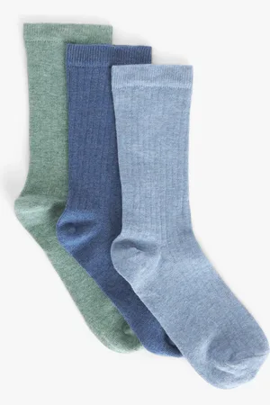 John Lewis Ribbed Organic Cotton Mix Ankle Socks, Pack of 3