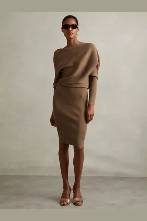 Reiss Lara Ribbed Knee Length Jumper Dress