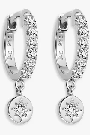 ASTLEY CLARKE Celestial White Sapphire Drop Hoop Earrings
