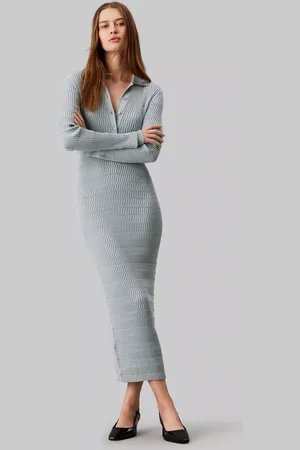 Calvin Klein Shirred Textured Dress