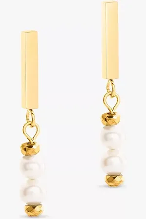 COEUR DE LION Freshwater Pearl Bar Drop Earrings