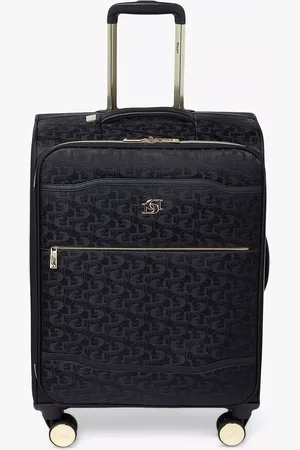 Dune Oriel 4-Wheel 66cm Monogram Print Medium Suitcase, Black