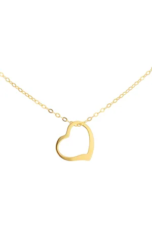 IBB 9ct Open Floating Heart Pendant Necklace