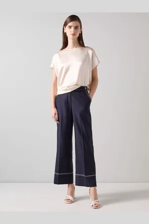 L.K. Bennett Sophia Cropped Wide Leg Trousers