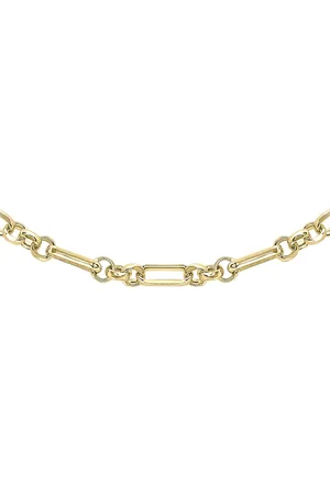 IBB 18ct Diamond Cut Figaro Belcher Chain Necklace