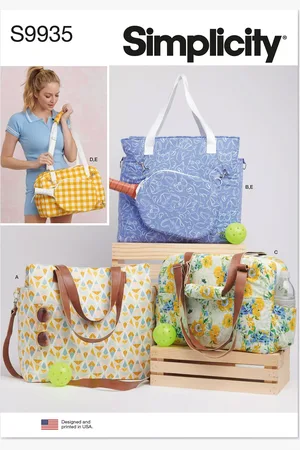 Simplicity Totes and Pickleball Paddle Cover Sewing Pattern, S9935