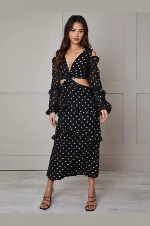 Chi Chi London Foil Spot Midi Dress