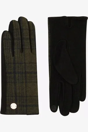 Unmade Copenhagen Kumi Check Print Wool Blend Gloves