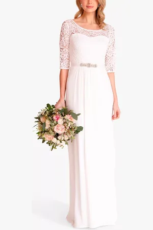 Alie Street Adrianna Floral Lace Bodice Wedding Dress, Belt Sold Separately