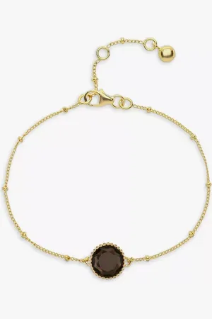Auree Barcelona Personalised Birthstone Gold Vermeil Beaded Chain Bracelet