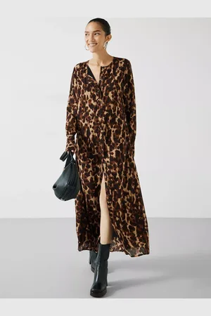 Hush Puppies Nataliyah Leopard Watercolour Print Midi Dress