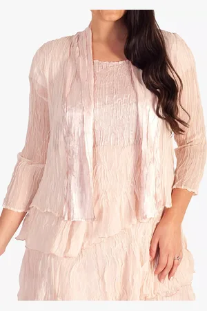 Chesca Crush Pleat Satin Chiffon Bolero Jacket