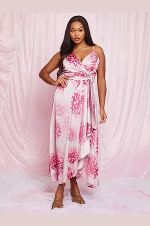 Chi Chi London Cami Floral Print Wrap Midi Dress