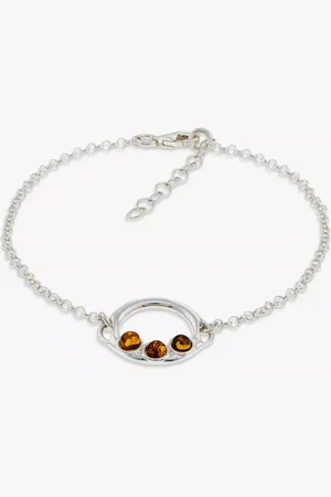 Be-Jewelled Sterling Silver Baltic Amber Friendship Bracelet