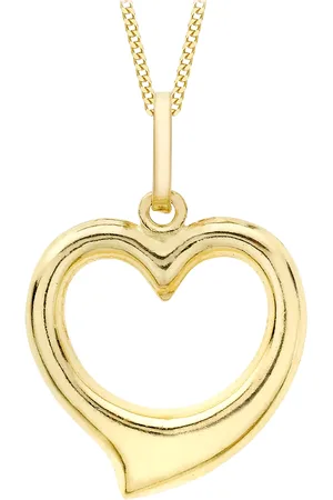 IBB 9ct Large Open Heart Pendant Necklace