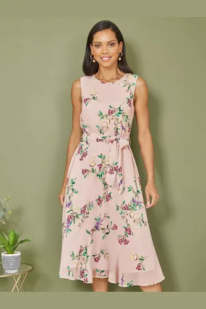 Yumi Floral Print Midi Skater Dress