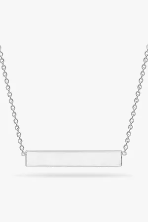 IBB Personalised Small Horizontal Bar Initial Pendant Necklace