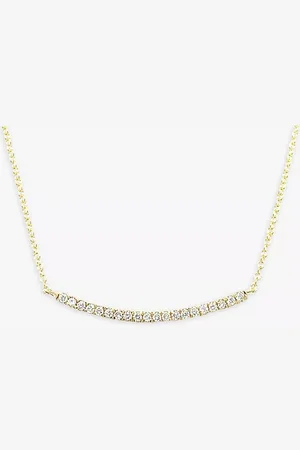 London Road 9ct Yellow Portobello Geo Diamond Bar Chain Necklace
