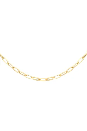IBB 18ct Yellow Paperclip Chain Necklace
