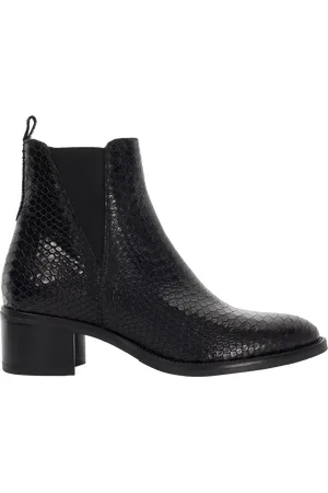 Dune Pouring Leather Block Heel Ankle Boots