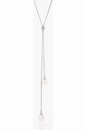 Claudia Bradby Freshwater Pearl Drop Lariat Necklace
