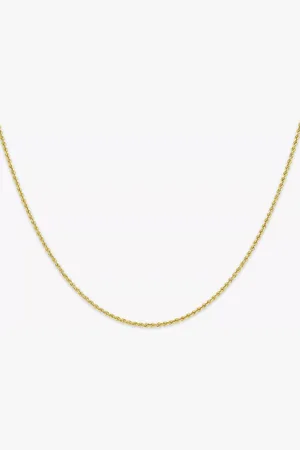 IBB 9ct Yellow Hollow Short Rope Chain Necklace