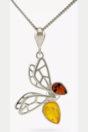 Be-Jewelled Amber Bee Pendant Necklace