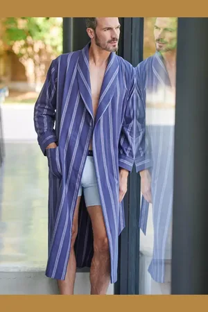 British Boxers Brushed Cotton Stripe Dressing Gown