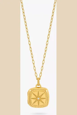 Dower & Hall White Sapphire Stellar Locket on Millie-Grain Textured Chain