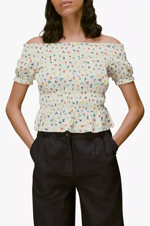 Whistles Dancing Floral Print Bardot Top