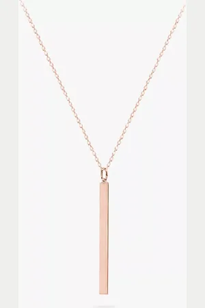 IBB Personalised Long Vertical Bar Pendant Necklace